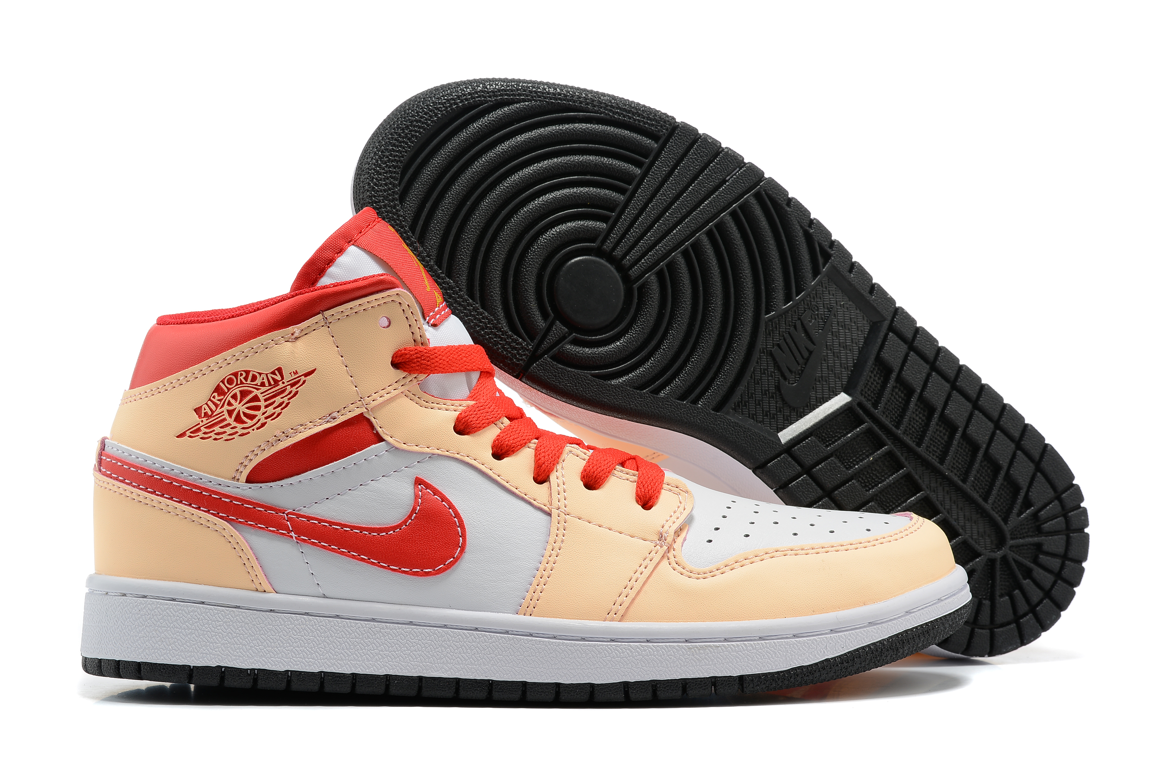 2022 Men Air Jordan 1 White Peach Shoes